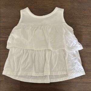 White Tiered Lace Tank Top with Ruffled Design
